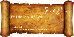 Fridrich Éva névjegykártya