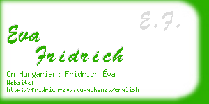 eva fridrich business card